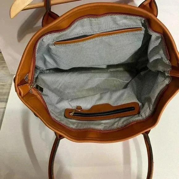 Serape & Animal Print Tote Shoulder Bag Overnight,Beach and Carryout Purse - Picture 10 of 11